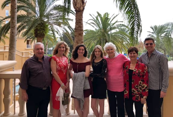 Chantal and her family loves the ballet, and it’s a tradition to travel and see The Nutcracker together. She’s here with her parents, mother-in-law, husband, and both daughters.